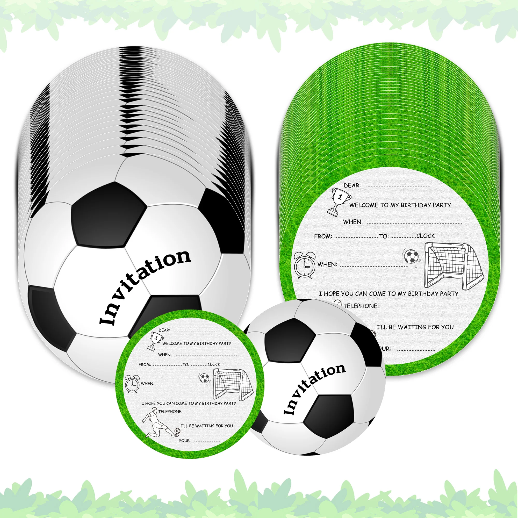 10 Stück Fußball-Einladungskarten, Gruß-Einladungskarten für Geburtstagsfeier, Babyparty, Partyzubehör – Detail 8