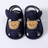 Été nouveau enfant en bas âge sandales mignon dessin animé ours nouveau-né Prewalker coton sandale doux bébé fille semelle antidérapante infantile premiers marcheurs 4