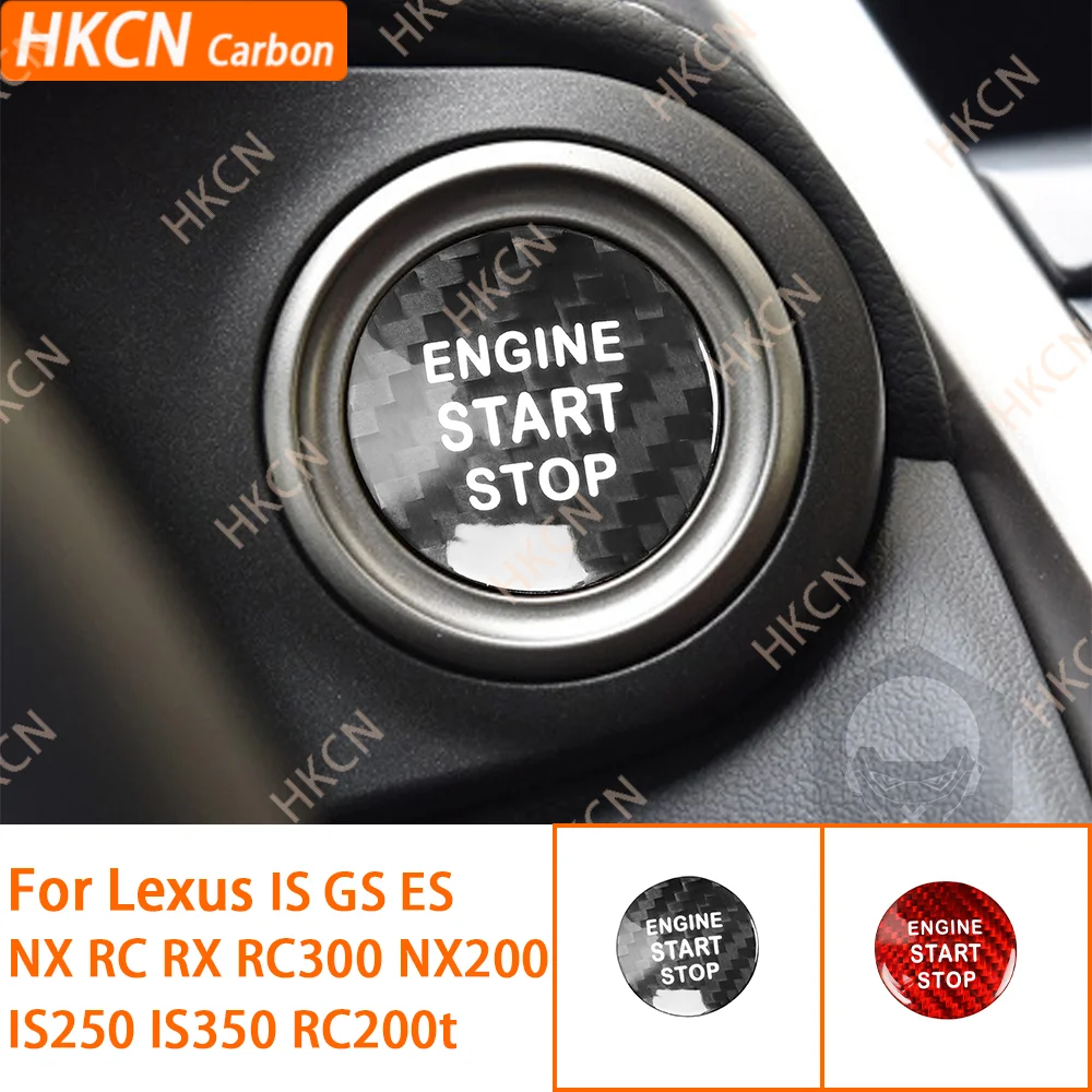 Red Carbon Fiber Engine Start Stop Button Cover For Lexus IS ES GS NX RX LX NX | UK