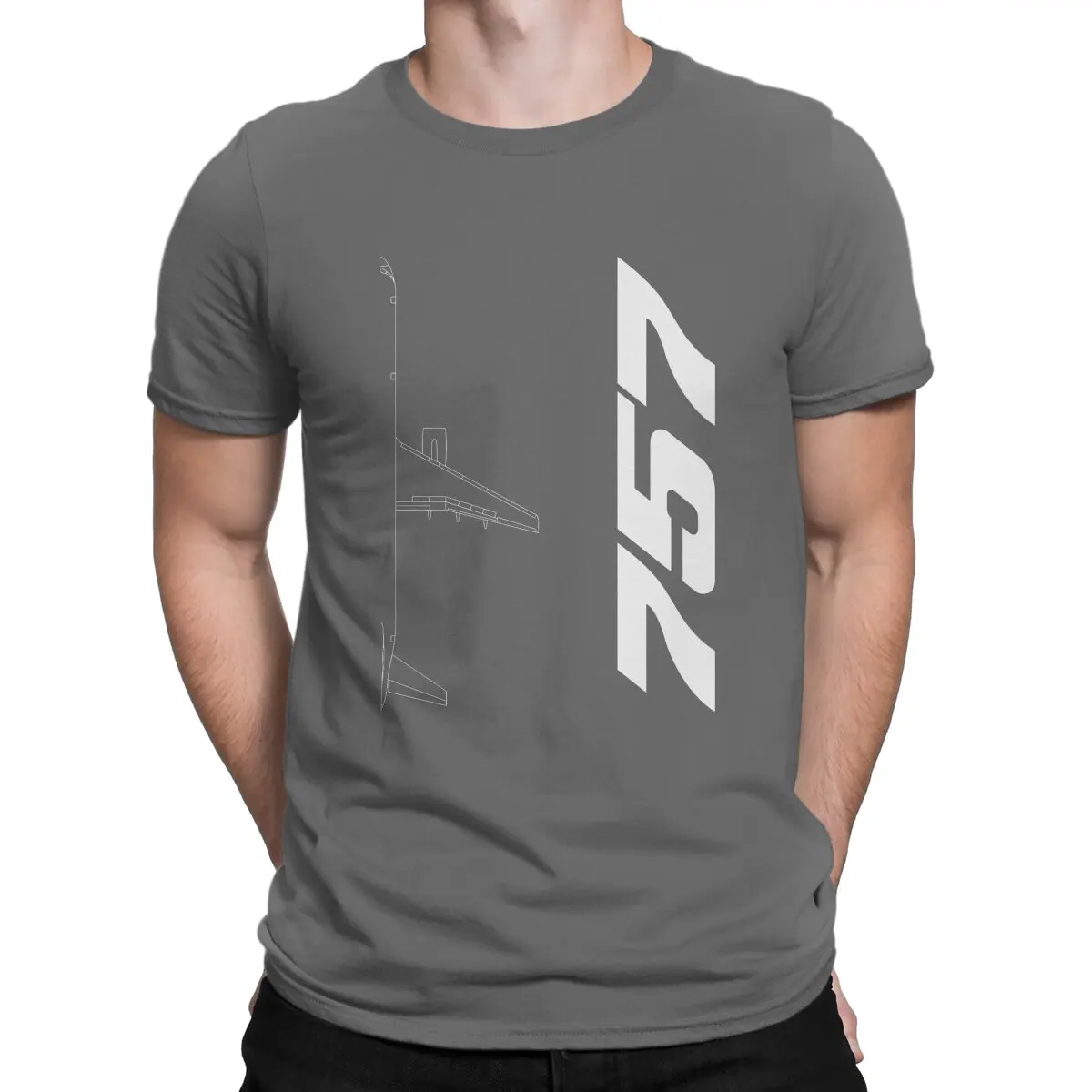 Camiseta Boeing 757 de algodón para hombre, divertida camiseta de cuello redondo para amantes de los aviones, ropa de manga corta, idea de regalo