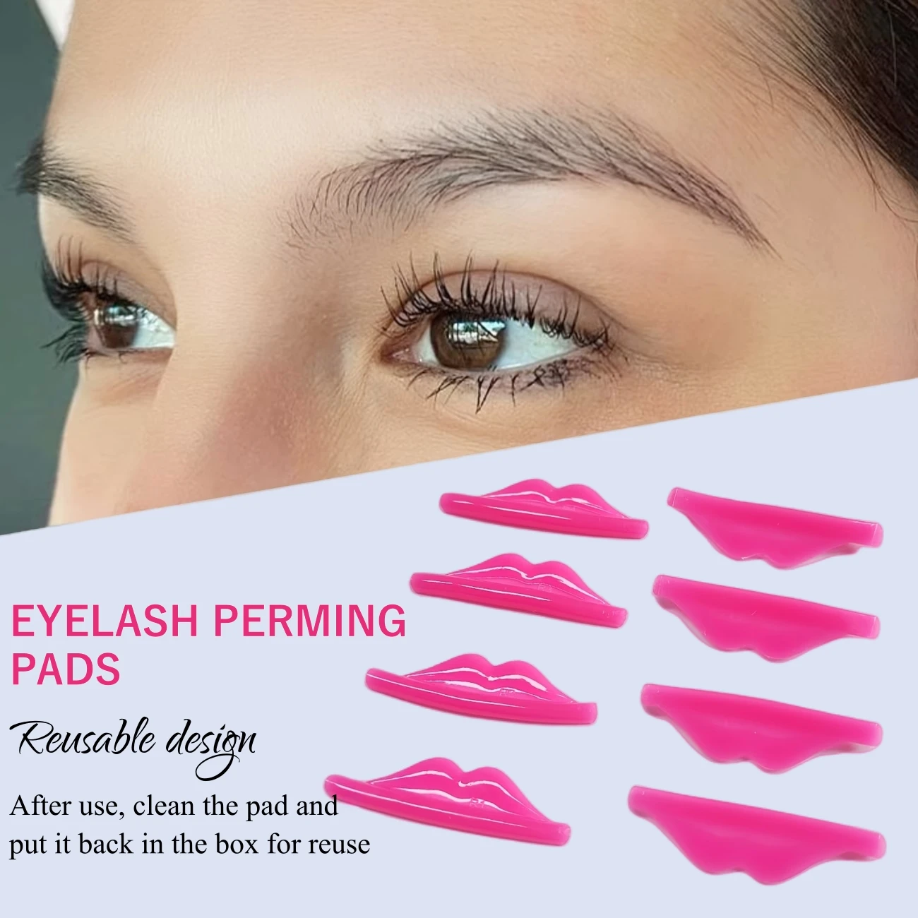 로만사 4쌍 글루프리 실리콘 속눈썹 펌 패드 스티키 래쉬 로드 쉴드 3D 속눈썹 컬러 액세서리 속눈썹 리프팅 도구