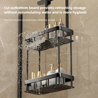 Bathroom Storage Rack Over The Door Shower Caddy Bathroom Hanging Shelf Double Layer Shower Shelf Bathroom Caddy Organizer 2
