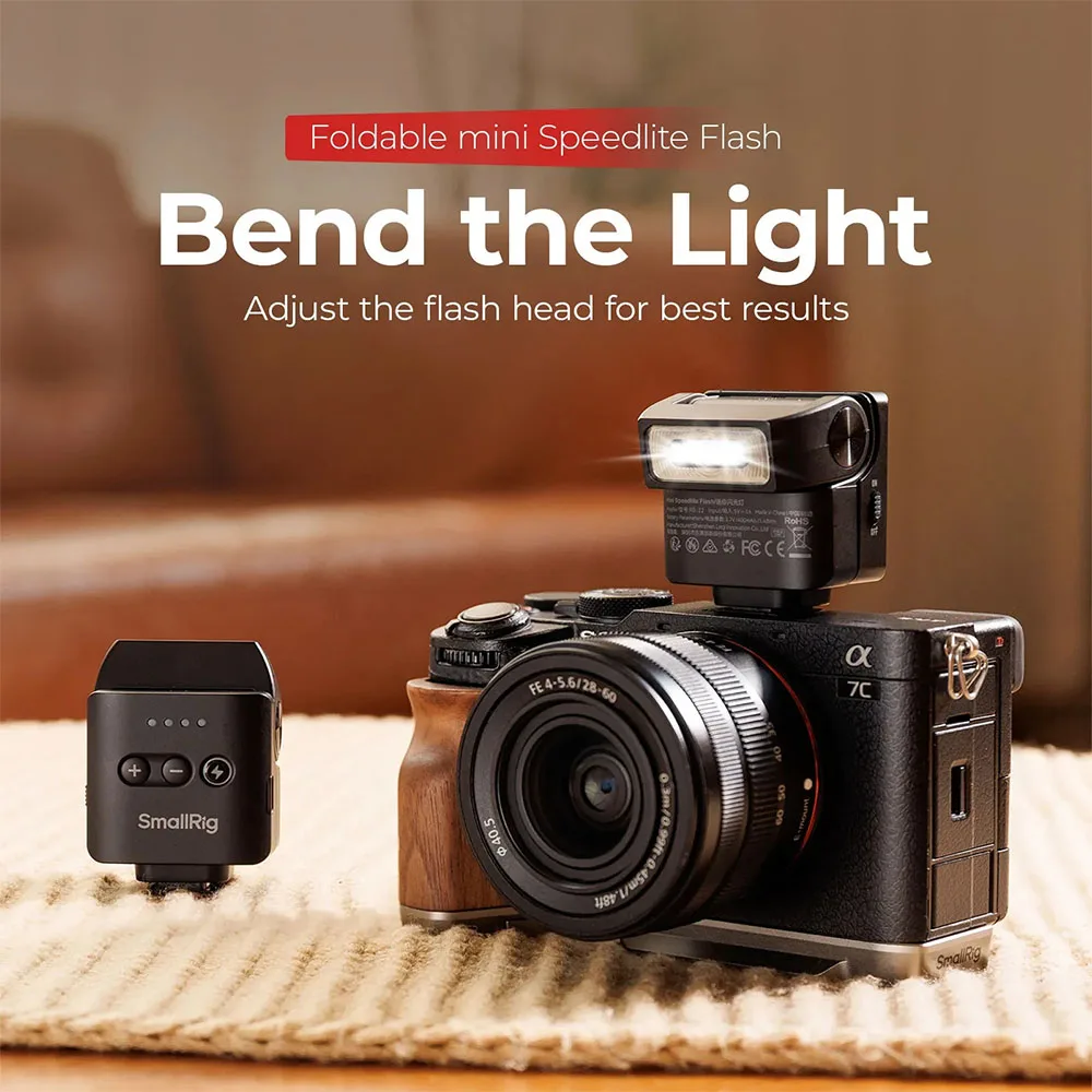 SmallRig 외부 포켓 크기 휴대용 조명 접이식 미니 플래시 A7M5 Fujifilm XT5 T50 XM5 Nikon ZR Ricoh GR3용 컴팩트 라이트