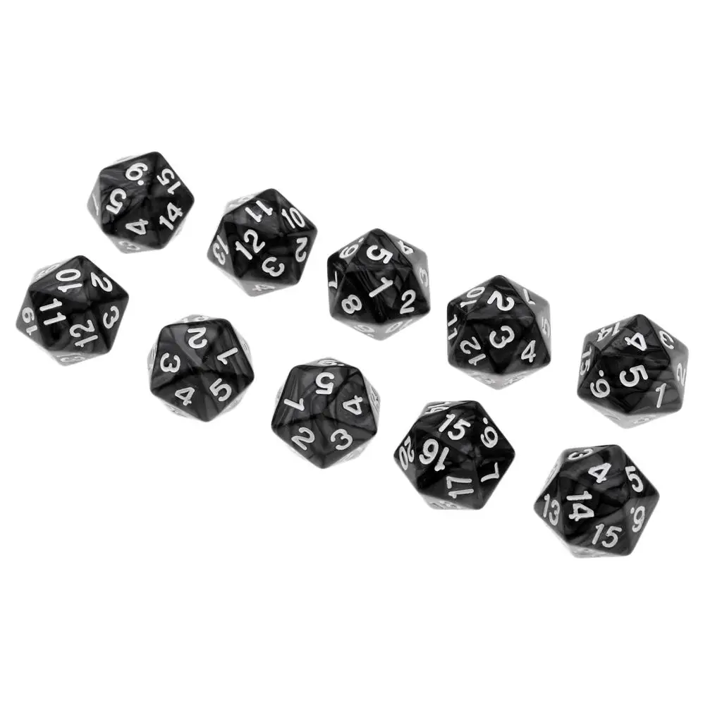 10pcs Colourful 20 Sided  Polyhedral Dices Numbers Dials Desktop 22mm Dice Family   Table Games 5