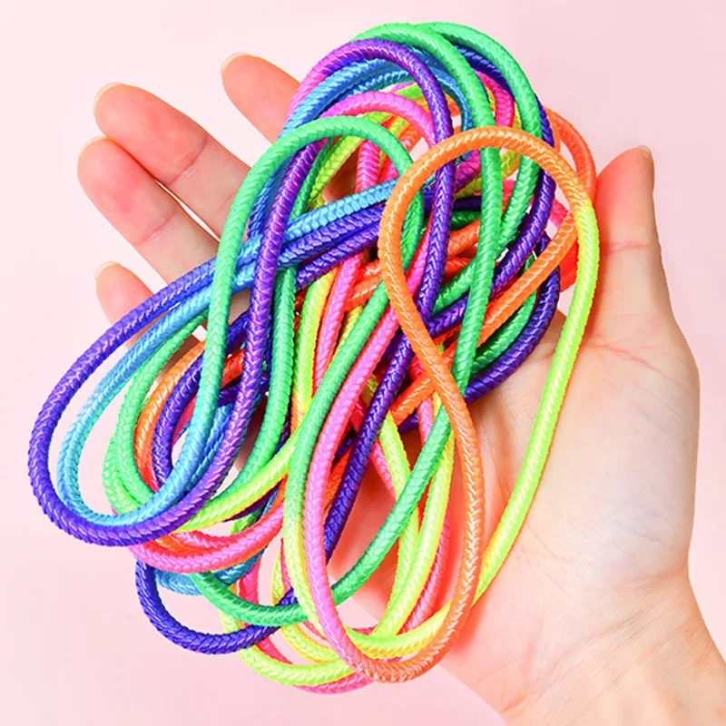 Rainbow Elastic Rubber Jump Rope Kids Adults Fitness Exercise Outdoor Fun Games Juegos De Exterior Para Niños Y Adultos 5