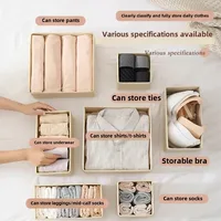 Cross-Border Non-Woven Fabric Bra Storage Box Set Of 6 Underwear Socks Drawers Organizer Box Foldable Storage Bin 1
