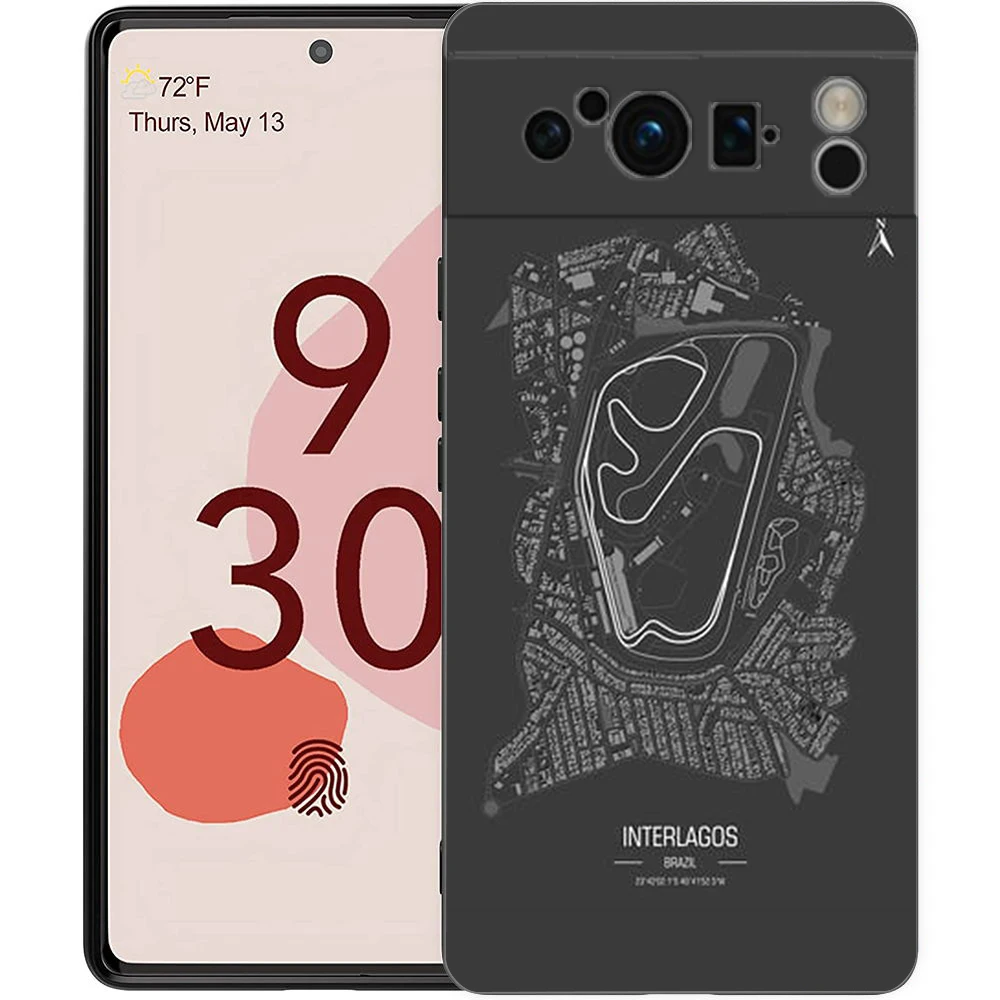 Telefon Fall Abdeckung für Google Pixel/9/8/7/6/7A/6A/Pro Stoßfest Weiche TPU 9/Pro/XL Shell Capas Fundas F1 Rennen Track Drucke Coque – Detail 3