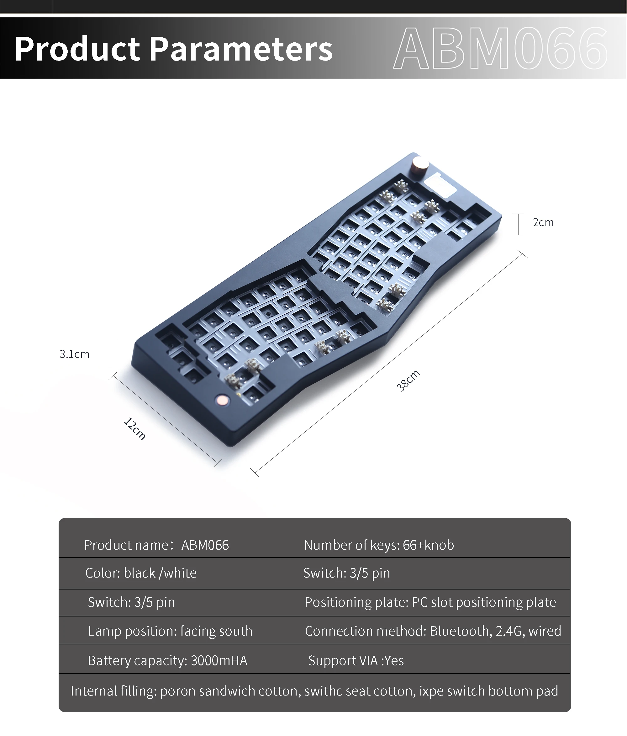 Alice-Layout Teclado Mecânico Sem Fio, Tipo C