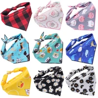 Fashion Dog Triangle Bandanas Animal Pattern Pet Triangle Scarf Adjustable Soft Bibs For Small Medium Large Dog Pet Accessories 1