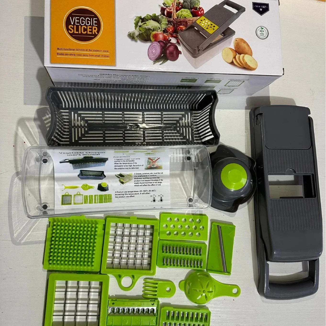 قطاعة خضراوات المطبخ الجديدة متعددة الوظائف 16 قطعة مجموعة تقطيع البطاطس أدوات الاستخدام المنزلي لقطع الخضروات والفواكه