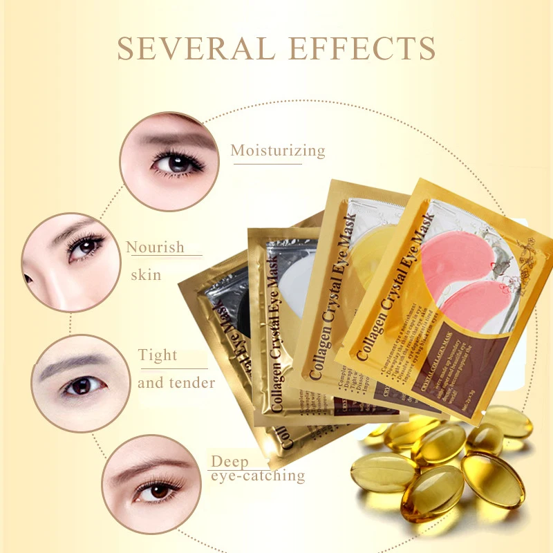 40pcs=20pairs Gold Collagen Crystal Eye Mask Anti dark circles under the eyes Firming Eye Patches Moisturizing Eyes Skin Care 3
