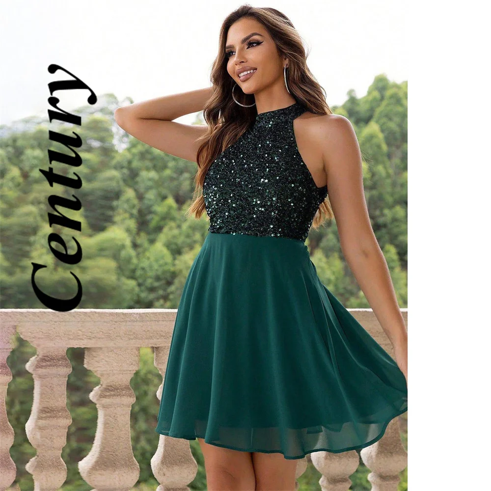 

Sexy Short Mini Evening Dresses For Women Sparkly Luxury Sequin Prom Party Dresses A Line Women's Homecoming Dress