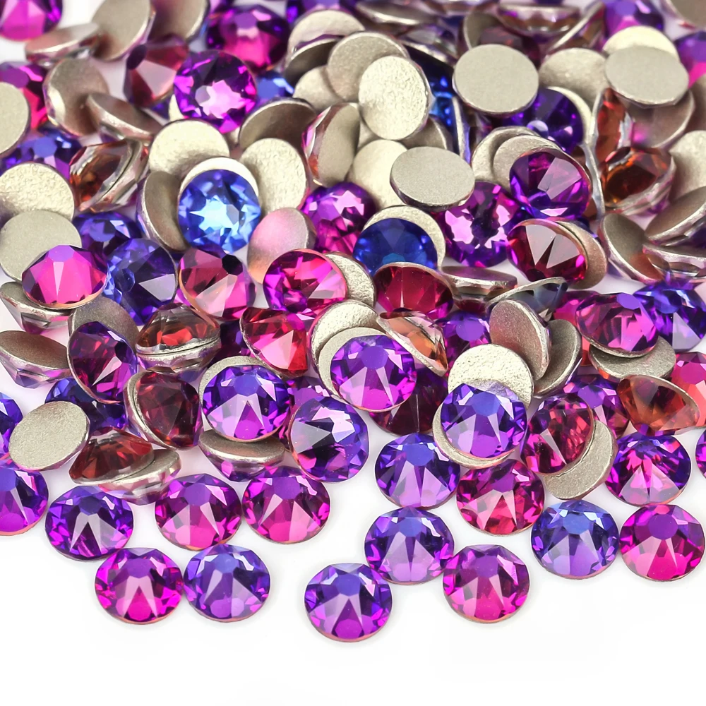 Vc neue Farben lila Samt Champagner Sonnens tern 2088 Glitzer Nail Art Strass Flatback Kristallglas nicht Hot Fix Steine – Detail 3