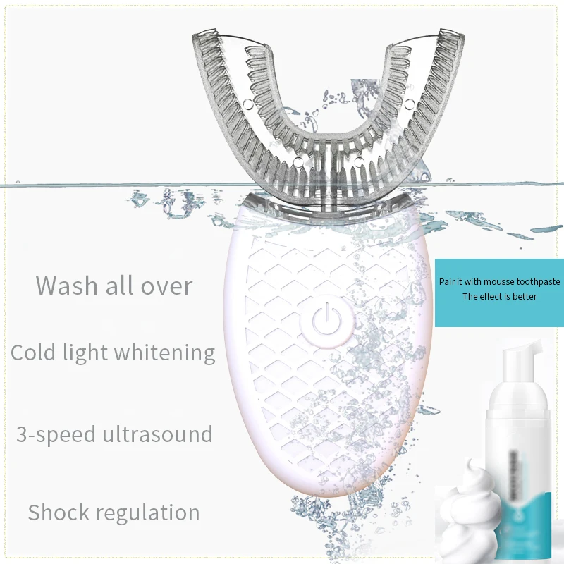 Advanced 360° U-Type Automatic Electric Toothbrush - Intelligent USB Rechargeable & Waterproof Design