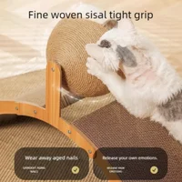 2 In 1 Wooden Cat Scratching Ball Sisal Scratch Board Durable Grinding Paw Toy Solid Wood Scraper For Cats Kittens Pet Supplies 4