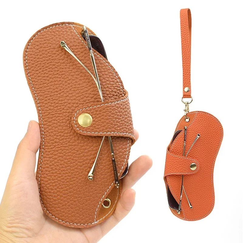 Custodia Occhiali Da Sole Morbida In PU: Sottile, Elegante Con Cordino (Arancione/Nero/Grigio)