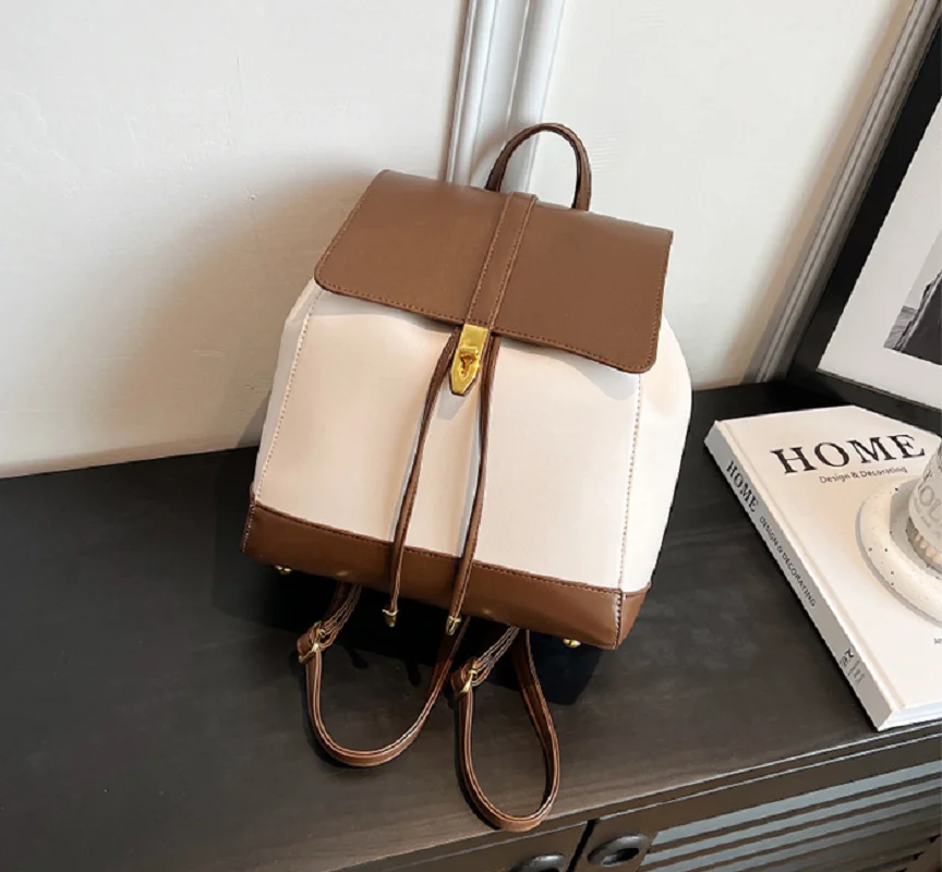 New Fashion Women High Quality Leather Backpacks Large Capacity Travel Shoulder Bags School College Book Bag For Girls Totes