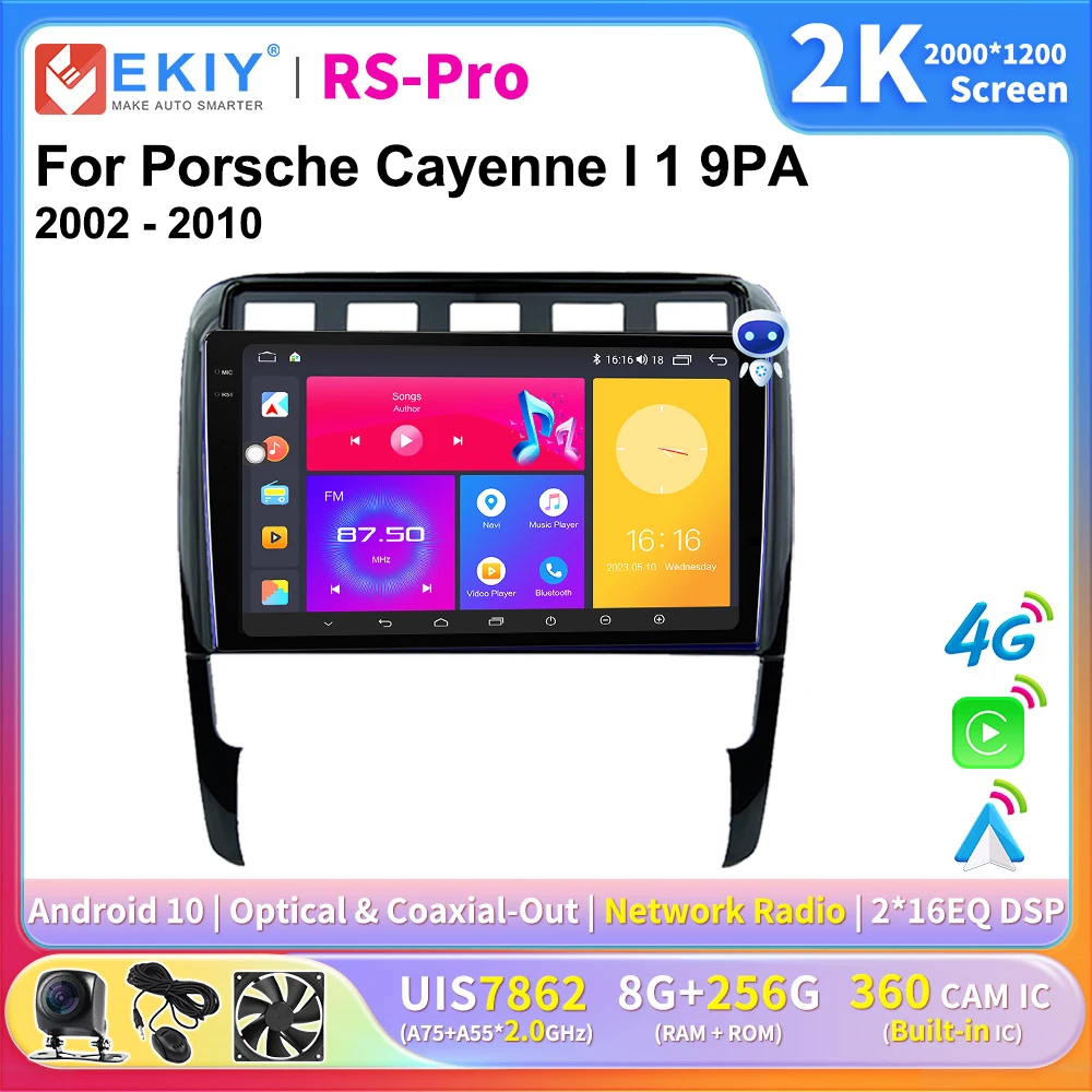

EKIY 2K Screen Car Stereo For Porsche Cayenne I 1 9PA 2002 - 2010 Android 10 Autoradio Multimedia GPS Player Navigation Carplay