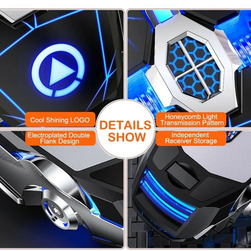 Wireless Gaming Mouse Optical 2.4G USB 1600DPI 7 Color LED Backlit Rechargeable for PC Laptop