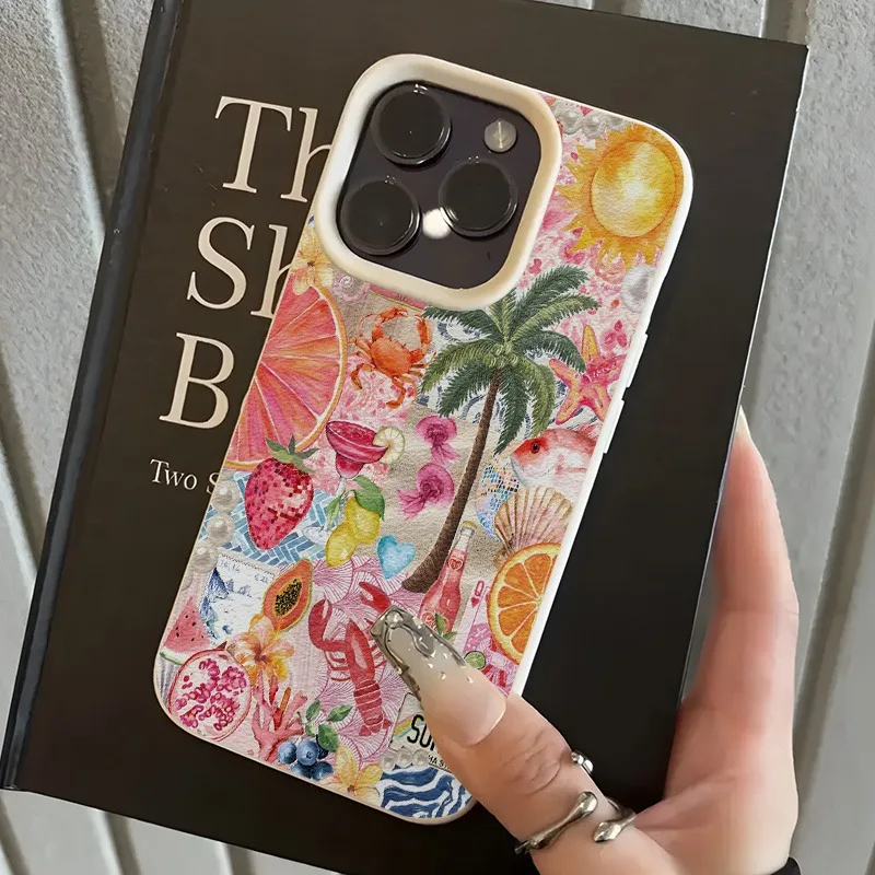 Summer Beach Party Lychee Texture Phone Case - Air Soft Cover