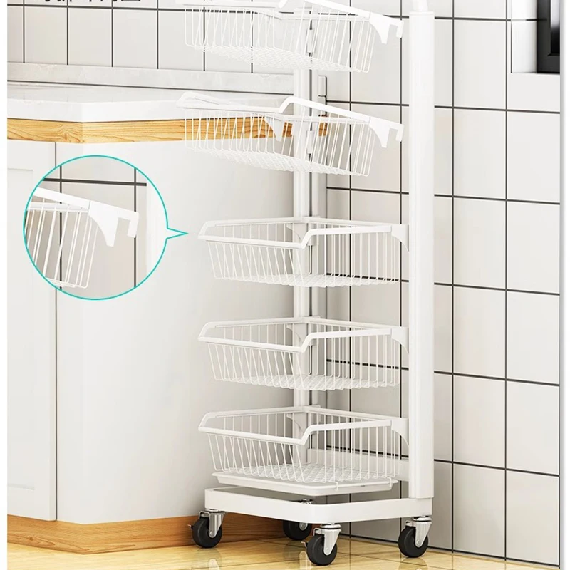 Portable Bathroom Organizer Rolling Rack Shopping Food Cart Space Saving Detachable Meuble Cuisine Kitchen Accessories
