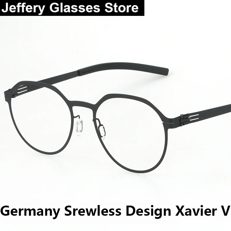 Germany Brand Design Polygon Glasses Frame Men Women Xavier V Screwless Ultralight Eyeglasses Big Size Business Luxury Eyewear