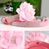 Glitter Rhinestone Dog Leather Collar Cute Floral Necklace Pet 120cm Walking Leash for Small Medium Large Dogs Chihuahua XS-L 3