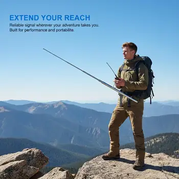 1PC Antenna Telescopica FM AM da 140 cm a 10 Sezioni per Radio