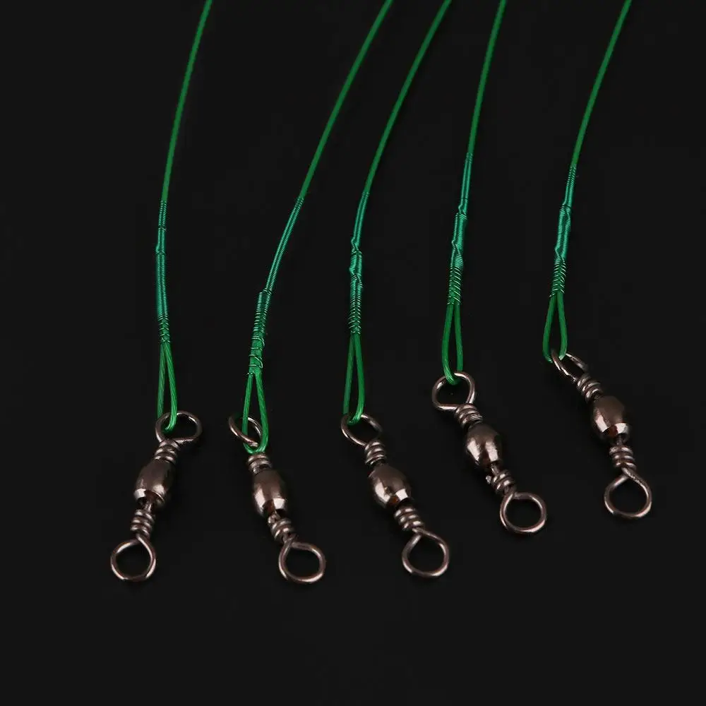 

Durable 10pcs Practical High Quality Leader Wire Dark Green Fish Tackle Rig Spinner Lures Copper Outdoor Fishing Tool
