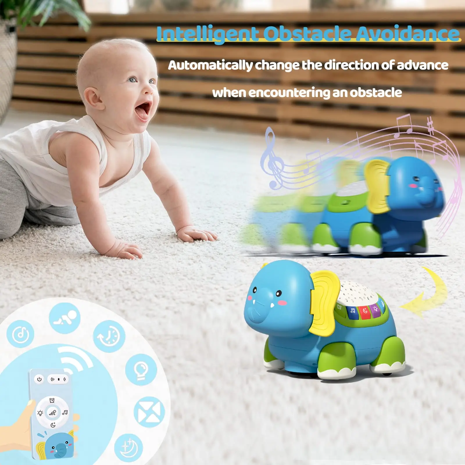 Juguetes Para Bebés De A 18 Meses, Música, Tortuga, Luz Para