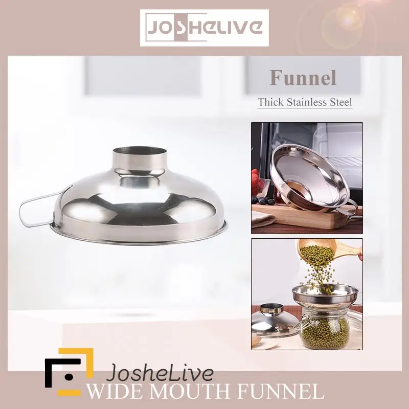 

Stainless Steel Wide Mouth Funnel Multi-function Jam Salad Dressing Funnel Cans Funnel Pour Oil Wine Funnel Kitchen Accessories