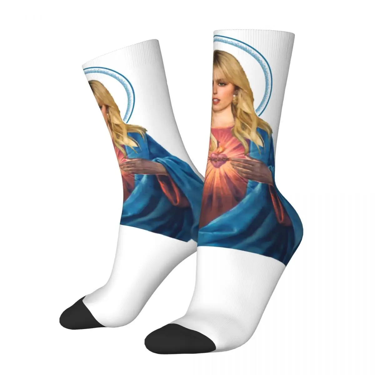 

Renee Rapp Jesus Fan Art Middle Socks for Women Men Merch All Seasons Comfortable Middle Tube Socks Non-slip