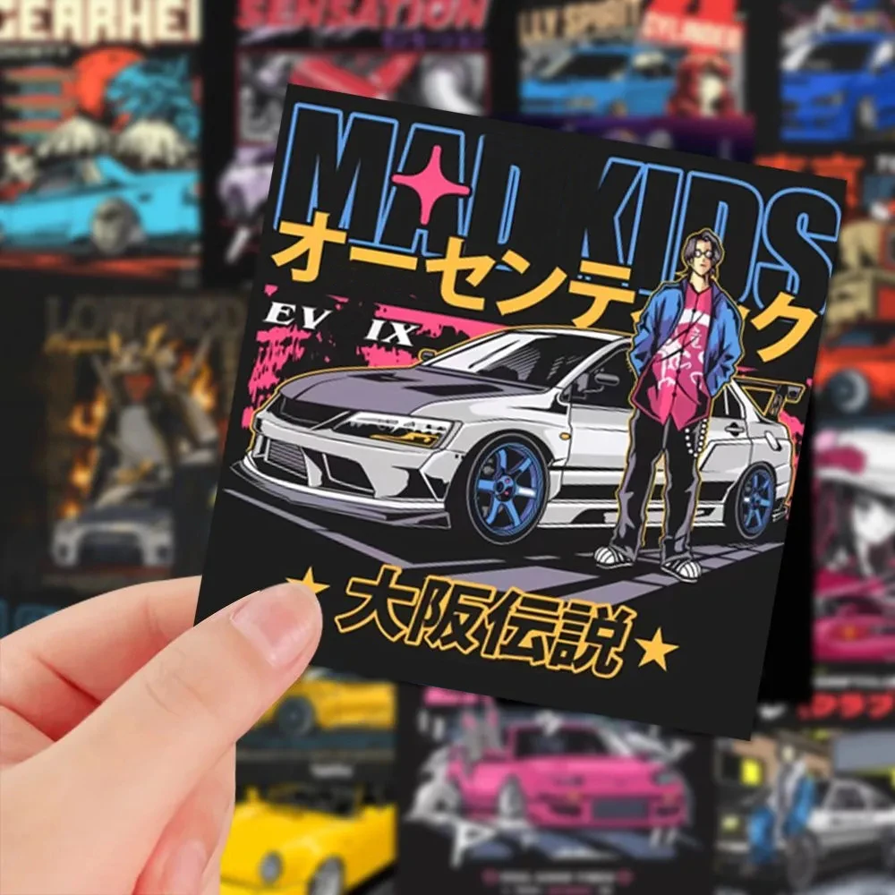 10/30/63pcs JDM Retrofit Racing Posters Stickers Cool Car Cartoon Sticker Luggage Motorcycle Laptop Notebook Toy Decals for Kids
