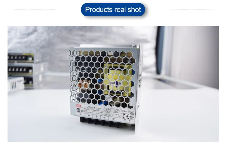 Meanwell LRS-50-5V 스위칭 전원 공급 장치, HMI용 단일 출력 스위칭 전원 공급 장치, 50W, 5V, 10A