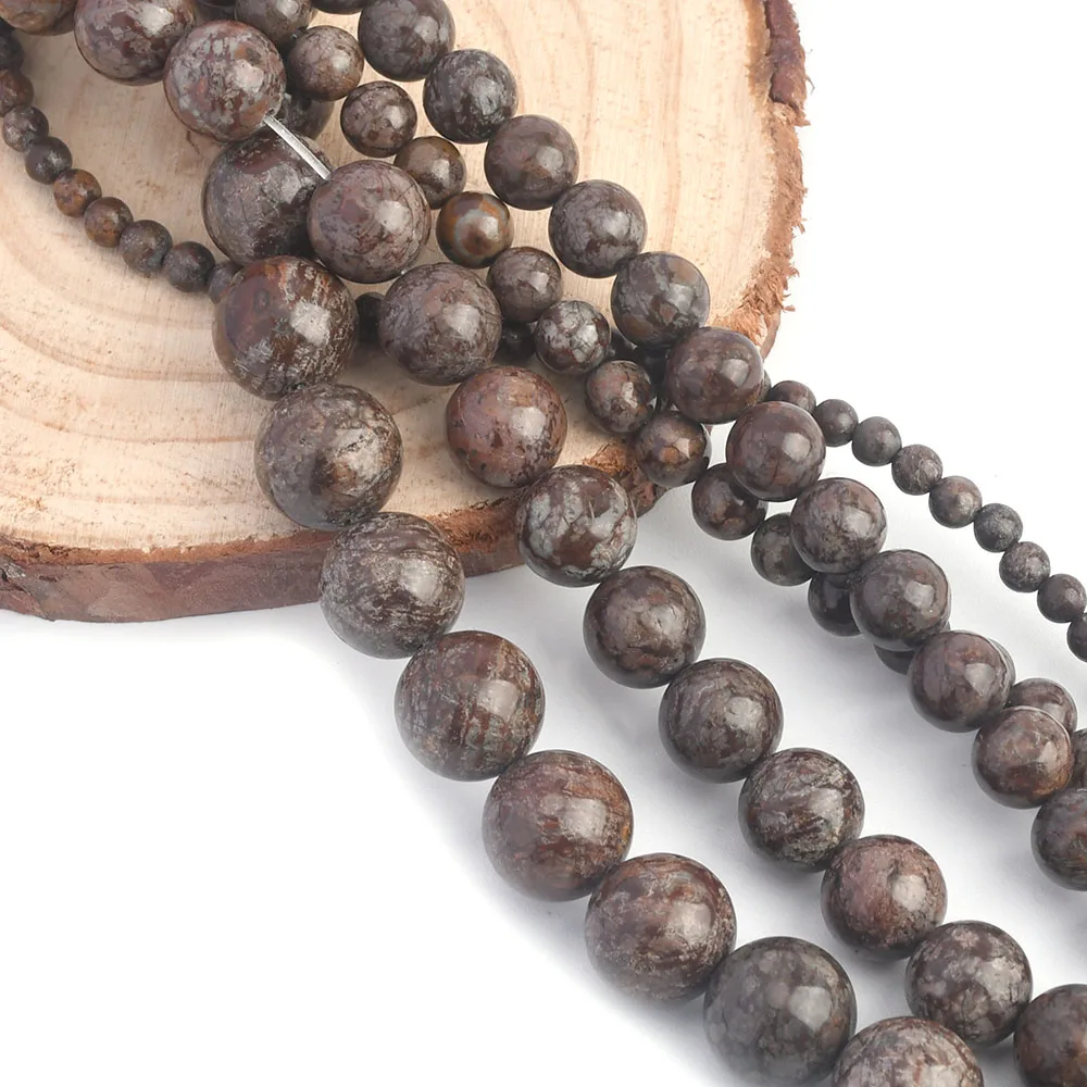 Perline Di Pietra Sanguigna: Quarzo Diaspro Eliotropio Naturale, 4-12 Mm, Filo Da 15,5" - Italia - Foto 9