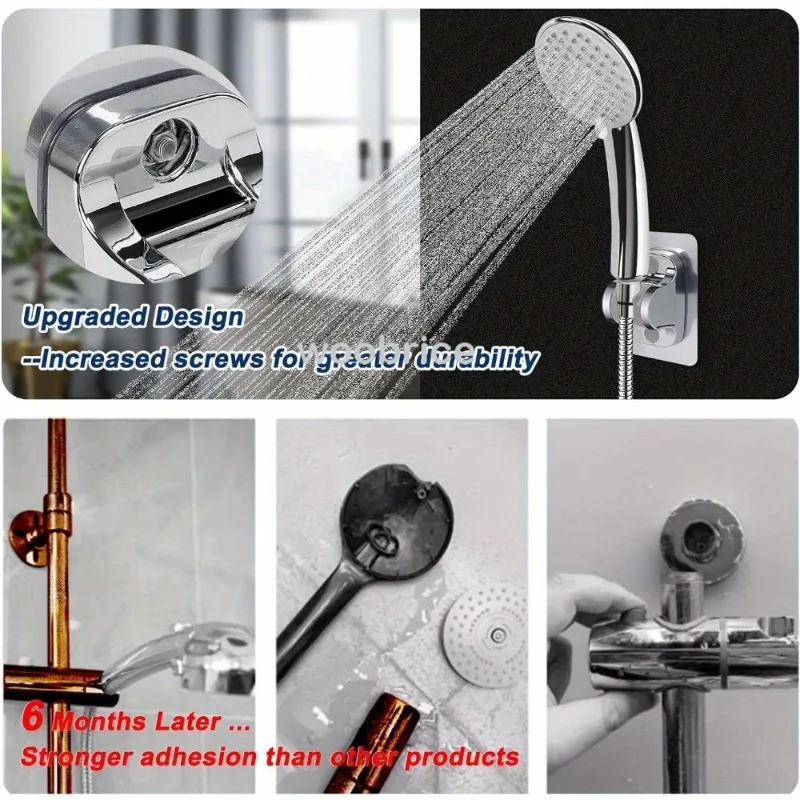 Shower holder suction cup holder 360&deg; adjustable Showerhead plating Shower rail head Bathroom wall mount bracket