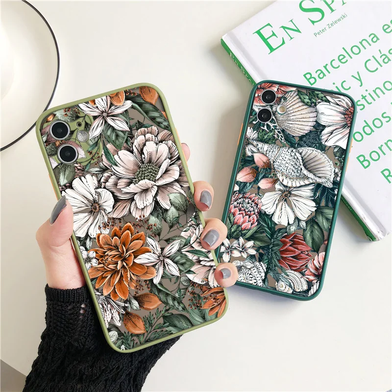 Elegant Camellia Floral Shockproof Phone Case - Fashionable Luxury Back Cover
