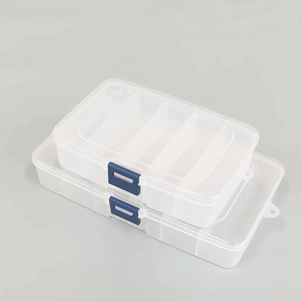 Acrylic Storage Box 5/6 Grids Compartment Plastic Storage Box Practical Toolbox Transparent PP Boxes Bead Jewelry Case Display Organizer Container
