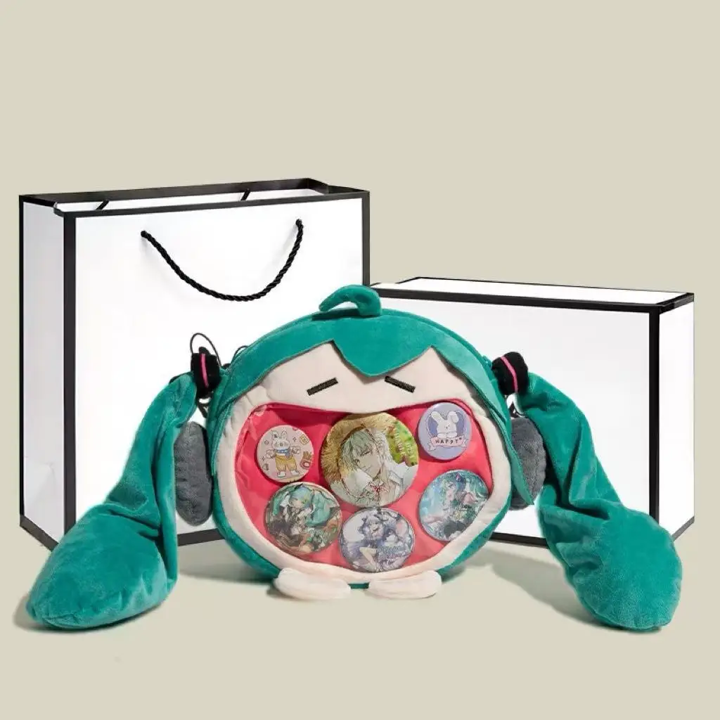 Kawaii Hatsune Miku Plush Doll Shoulder Bag - Cute Transparent Backpack Gift