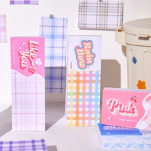 

8PCS/LOT Sweet Days Colorful Grid Fashion Thick Slim Notepad Set 14*5cm 200 Sheets Free Shipping