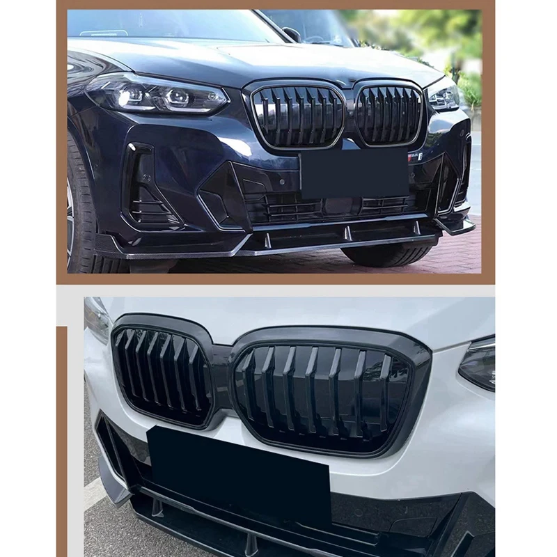

2Pcs Front Kidney Grille For BMW IX3 2020-2022 Car Bumper Hood Mesh Air Vent Radiator Cover