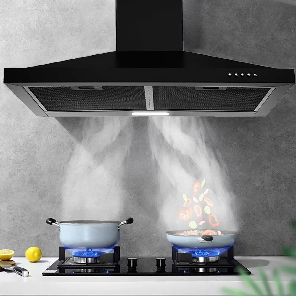 Tieasy 450CFM 24-inch Wall Mount Vent Stainless Steel Fan with LED Light Range Hood USGD1760BPA 2