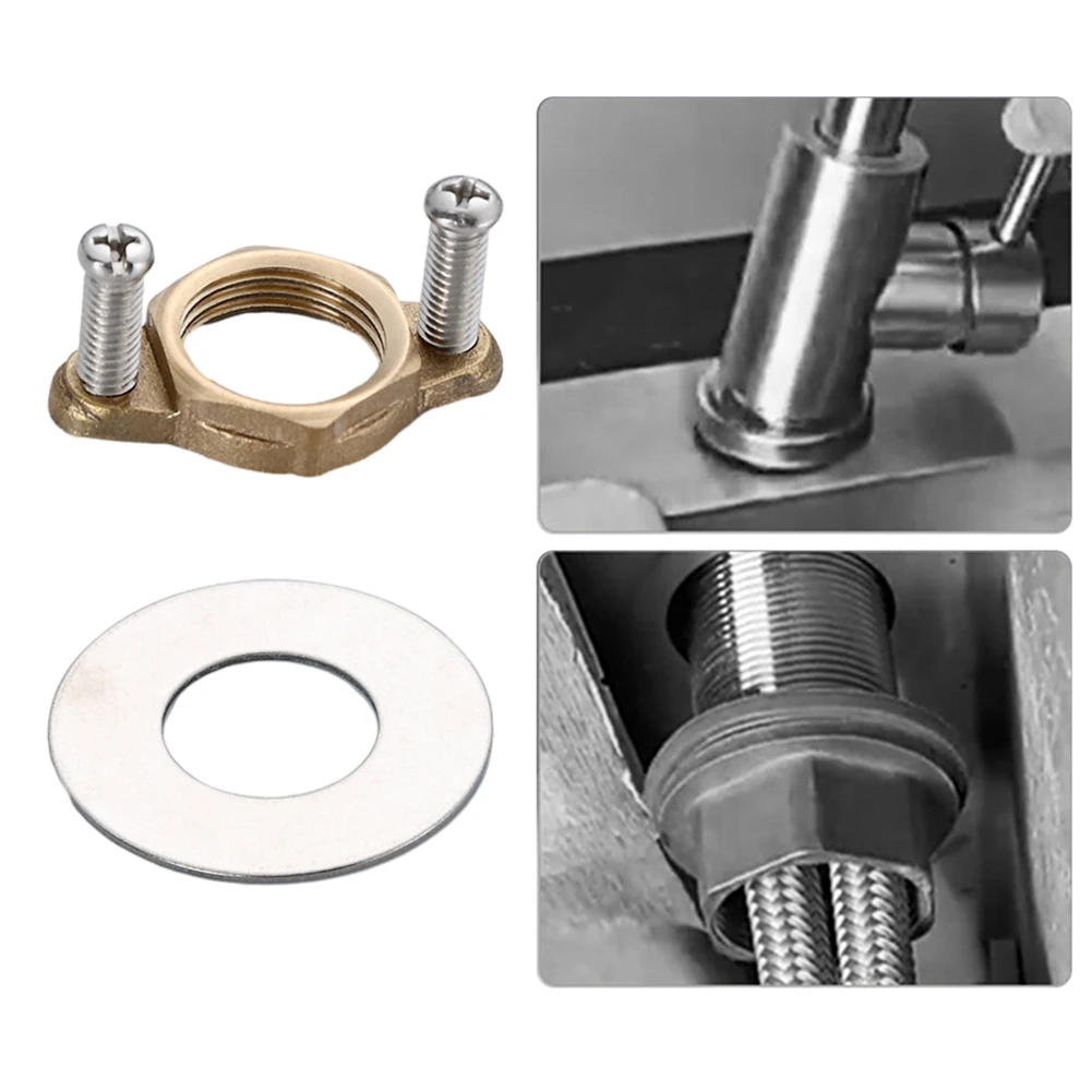 1set Anti-loosening Fasteners Faucet Fastener Nut Circlip Washer Anti-loosening For Fixing Faucet Kitchen Wash Basin Fixing Tool hot cold kitchen faucet anti loosing nut basin washer sink monobloc mixer tap fixing fitting kit brass stainless steel buckle