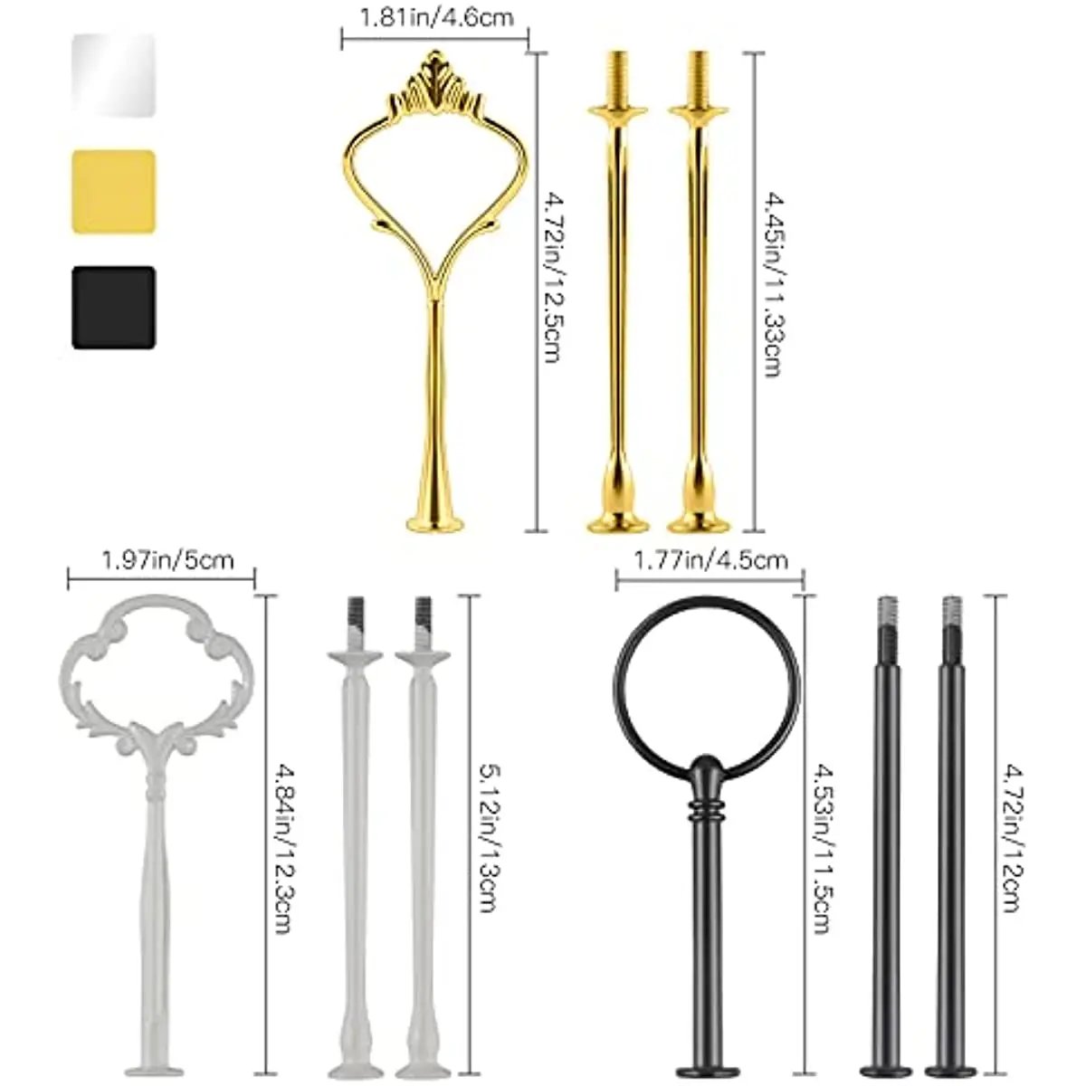 3 Tier Crown cake stand fruit plate handle fitting hardware rod holder for wedding party cupcake platter serving