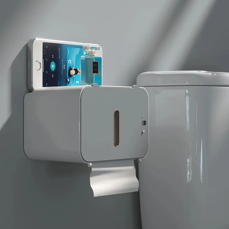 Induction Toilet Paper Holder Shelf Automatic Paper Out Wc Rack Wall-Mounted Toilet Dispenser Bathroom Accessories toilet paper holder