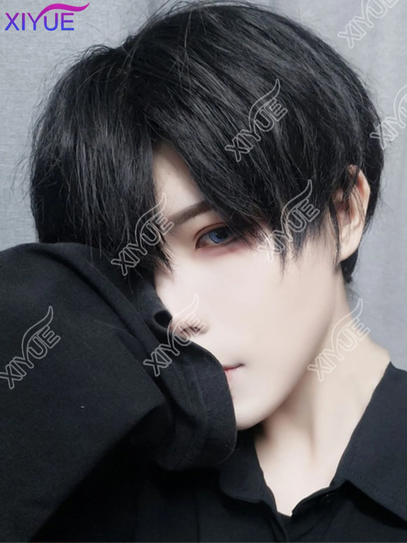 XY Short Synthetic Men's Breathable Wig Brown Men Boy Short Straight Cosplay Men Party Black Heat Resistant Synthetic Hair Wig