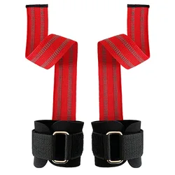 Premium Adjustable Non - Slip Weightlifting Wrist Straps with Padded Wraps (Red)
