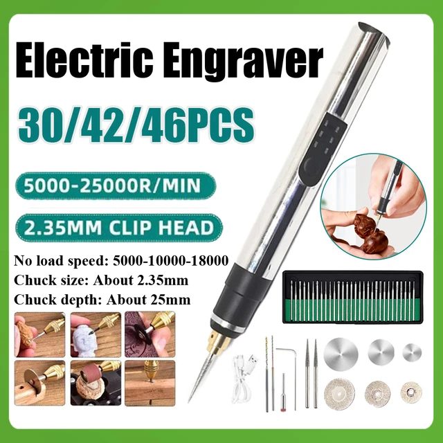 Electric Engraver Etching Pen Rechargeable Mini Drill Carving Pen 3 Gears  Adjustable DIY Power Tools for Ceramic Metal Plastic