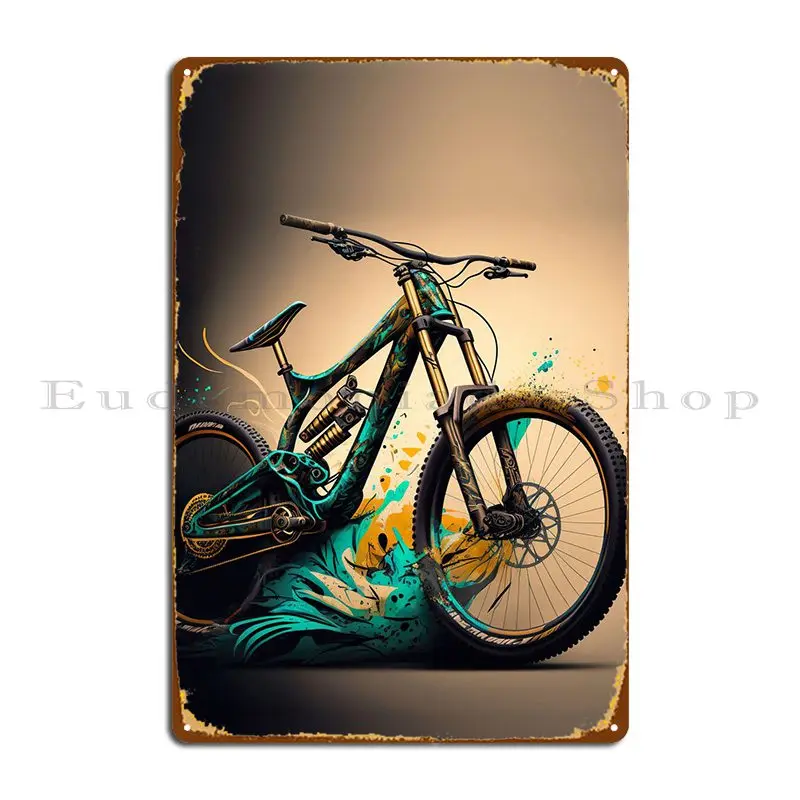 Downhill Mountainbike Mtb Metal Sign Classic Vintage Printed Murale Funny Tin Sign Poster