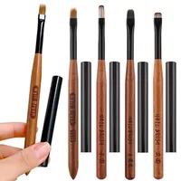 Round Wood Handle Nail Ombre Brush Gel Painting Brush Nail Art For Gel Tip Extension Acrylic Builder Accessory Nail Art Brushes 1